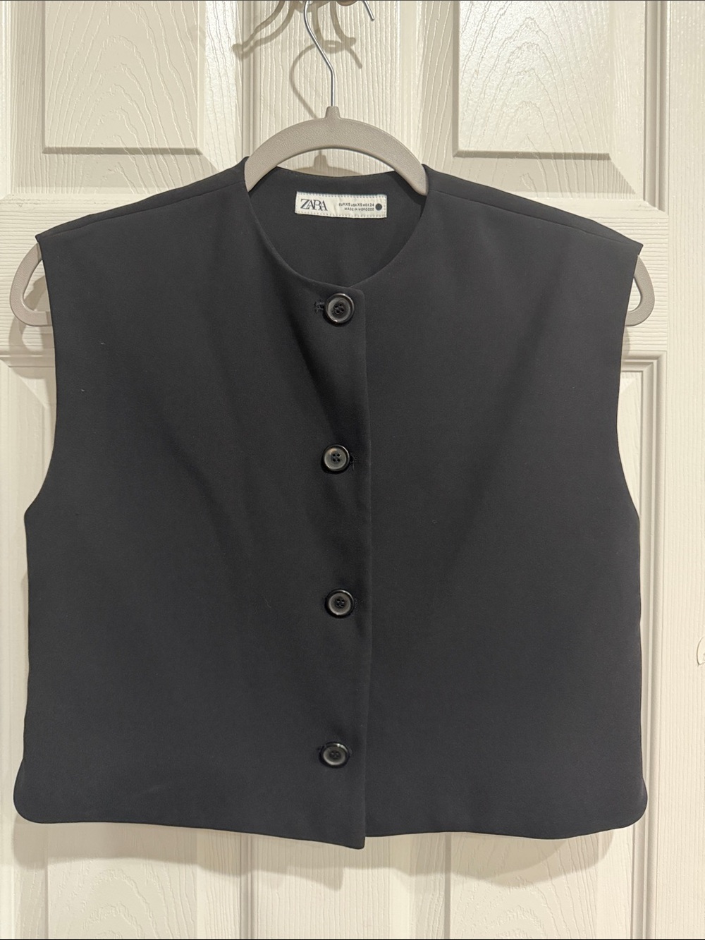 ZARA Black Sleeveless Button-Front Vest XS
